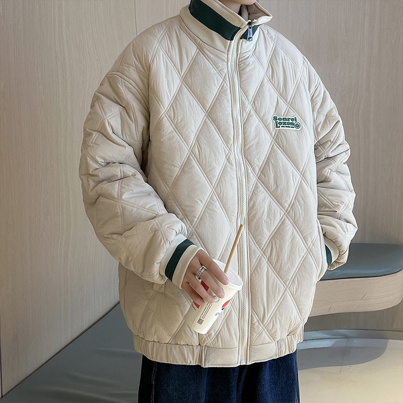 菱格棉服男款oversize美式复古棉衣冬季加厚棉袄潮牌秋冬晋江外套