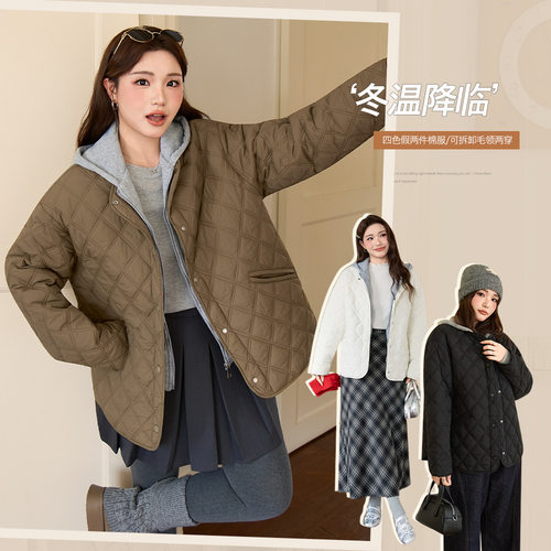 小岩岩韩系气质撞色棉服