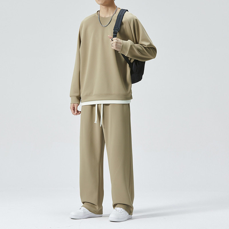 秋冬薄款男士休闲运动套装透气