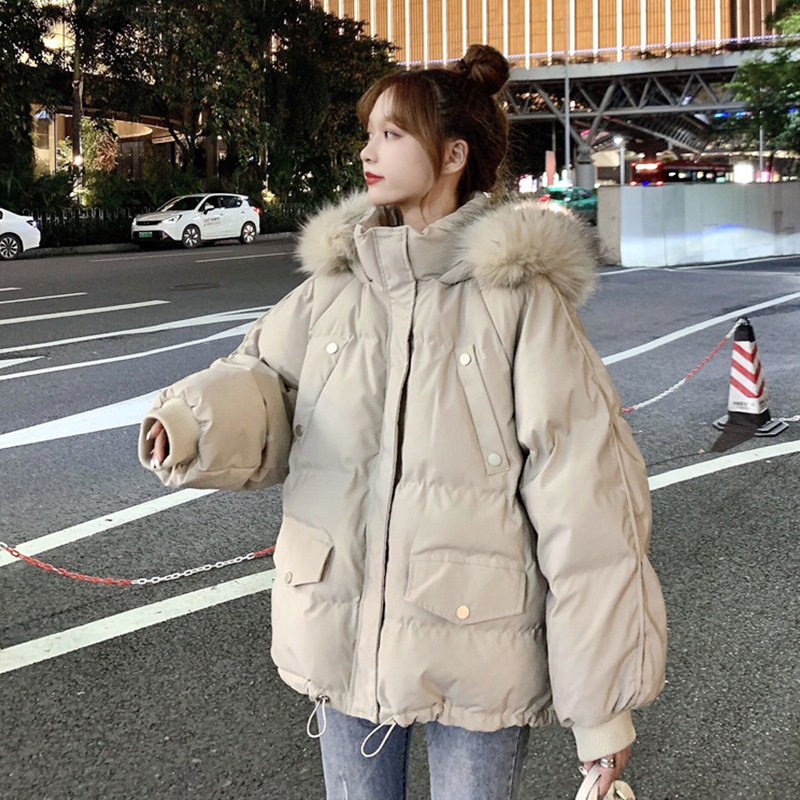 冬季女加厚短款面包棉服