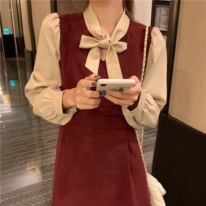 法式赫本风娃娃领显瘦连衣裙
