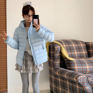 排骨羽绒棉服女2025新款冬季棉衣外套短款复古轻薄连帽棉袄小个子