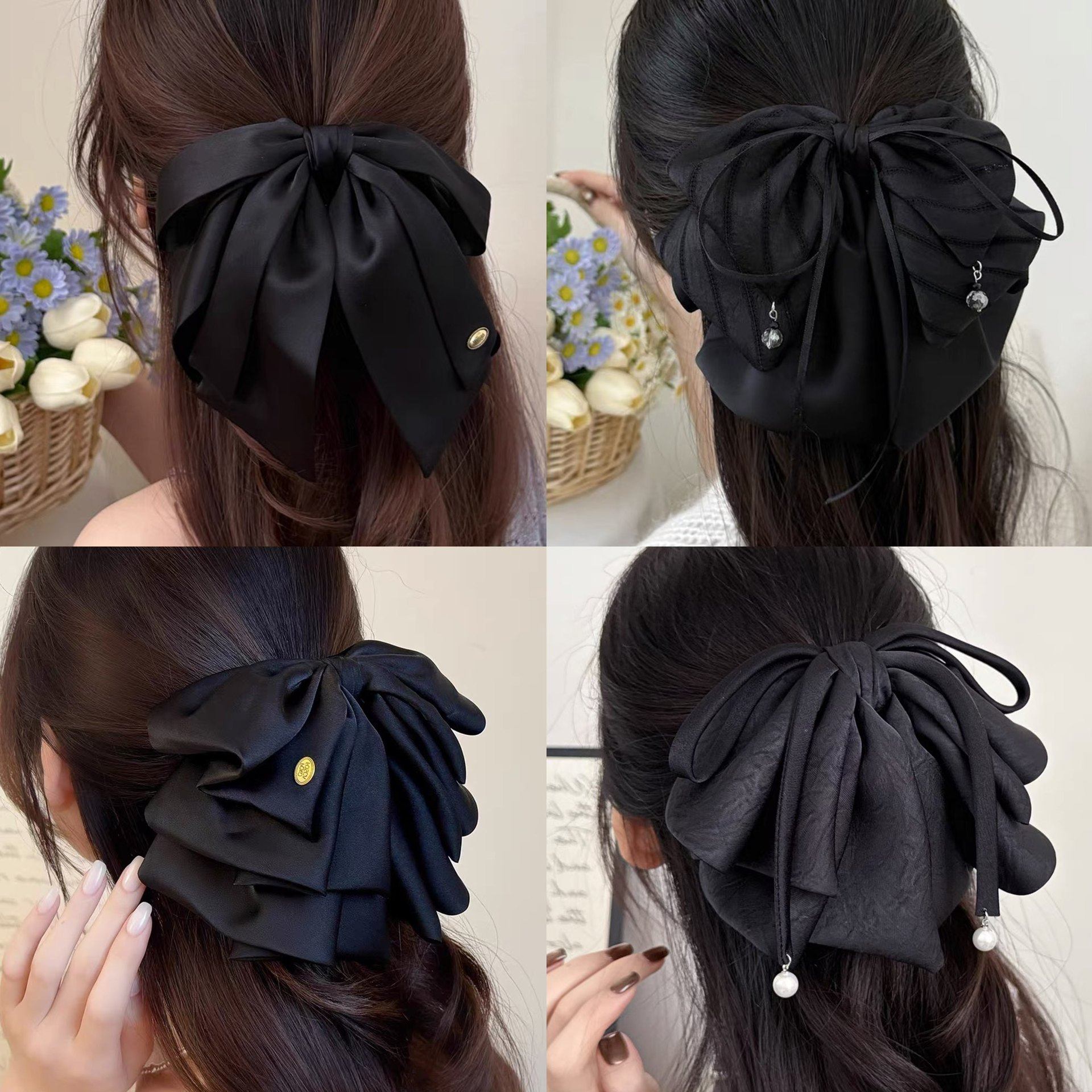 法式缎面蝴蝶结花苞抓夹女后脑勺蓬松显发量马尾夹高级感气质发夹,饰品/流行首饰/时尚饰品新,民族风发饰,淘宝优惠券,粉丝福利购,淘宝优惠卷