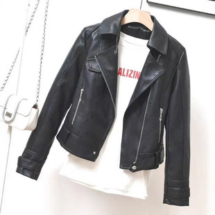 修身 短款 机车服PU皮夹克潮 新款 小皮衣外套女士欧洲站2026年春秋装
