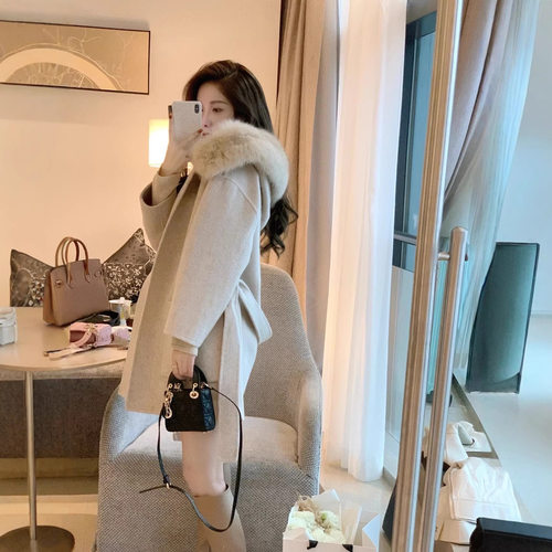 巨好看的小香风中长款毛呢外套女秋冬装小个子高级感双面羊绒大衣