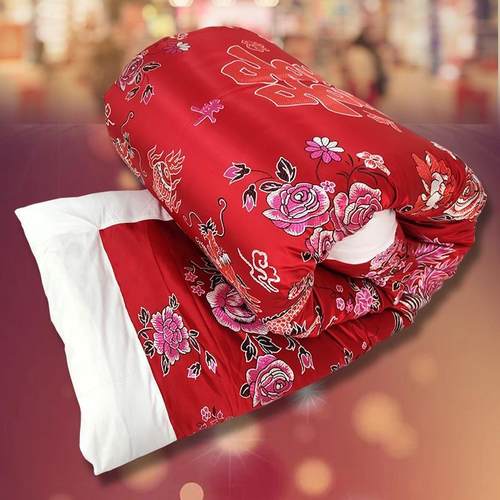 定做手工老式丝绸缎嫁妆结婚被子