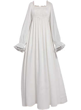 傲慢与偏见18世纪帝政风连衣裙棉布高腰复古公主长裙古董裙睡裙