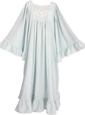 复古宫廷睡裙公主风蕾丝纯棉睡衣春秋可爱甜美全棉家居服古董裙