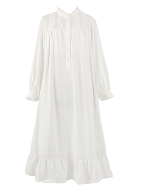 603012少女复古宫廷蕾丝长袖睡裙春秋纯棉甜美睡衣家居服古董裙