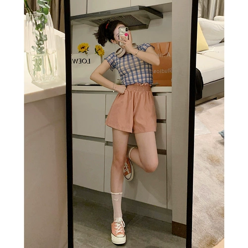 Летние штаны, приталенные шорты, свободный крой, А-силуэт