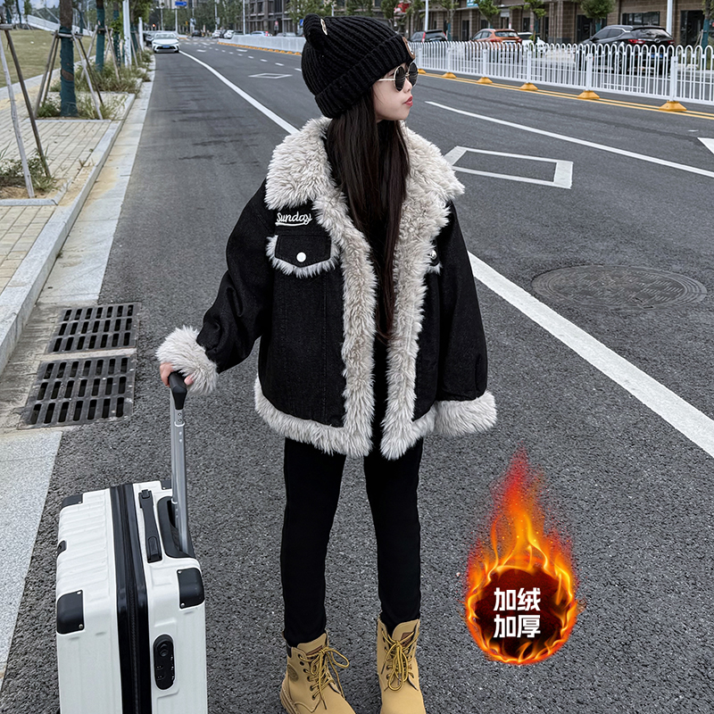 女童牛仔外套春秋款2025新款