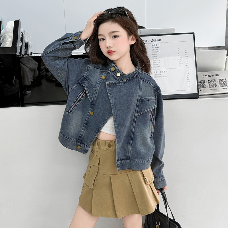 女童牛仔外套儿童中大童