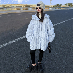 女童羽绒服2025年冬季新厚款款中大童白鸭绒外套中长款连帽面包服