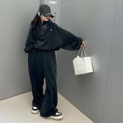 女童摇粒绒运动套装秋冬装