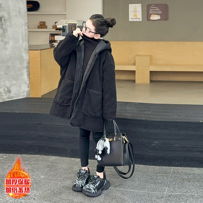 女童秋冬加厚羊羔毛摇粒绒外套