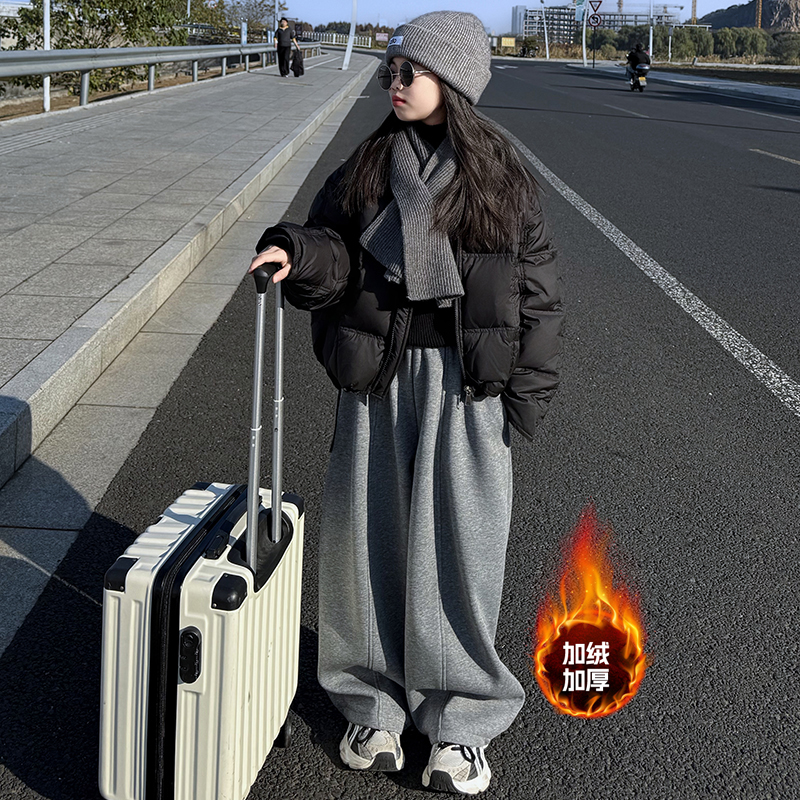 女童冬季新款韩系圆领面包棉服