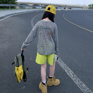 女童长袖T恤儿童夏装2025新款轻薄透气防晒罩衫女宝宝凉感上衣潮