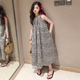 连衣裙2025夏装 新款 韩版 女童夏季 无袖 背心裙撞色宽松海边吊带裙潮