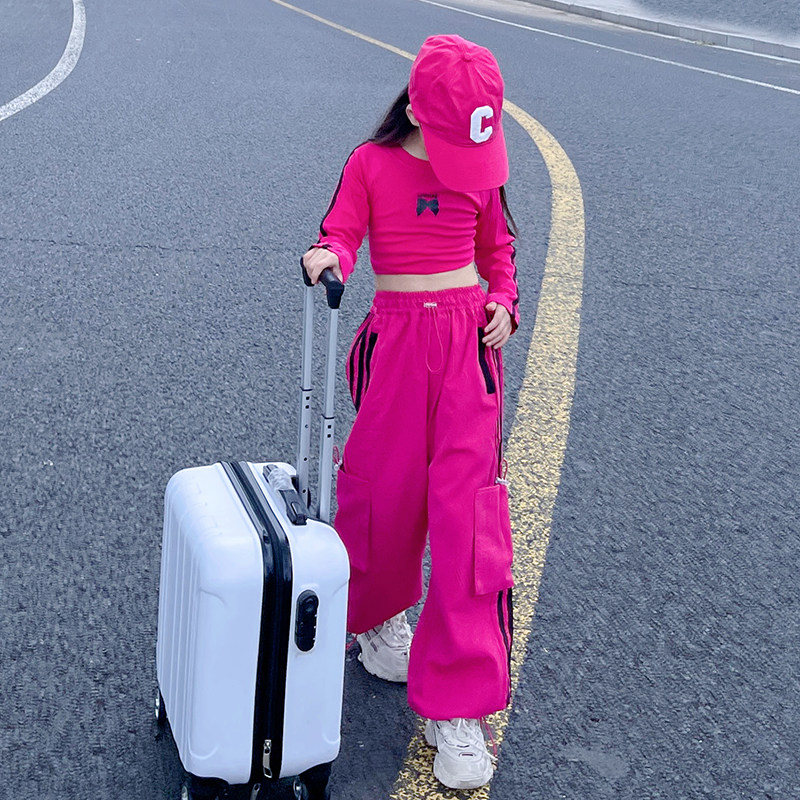 女童运动套装秋季2026新款儿童秋款网红炸街长袖T恤工装裤两件套,童装/婴儿装/亲子装,套装,淘宝优惠券,粉丝福利购,淘宝优惠卷