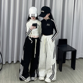 子套装 2025新款 洋气运动直筒阔腿裤 女童休闲裤 女孩春秋T恤打底衫