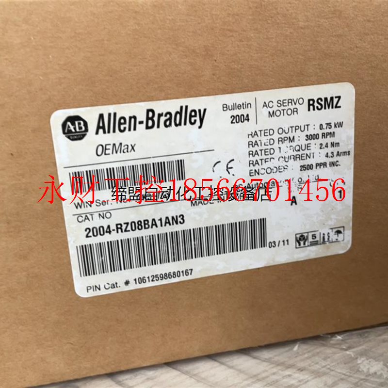 议价2004-RZ08BA1AN3,800W的AB伺服电机马达,￥