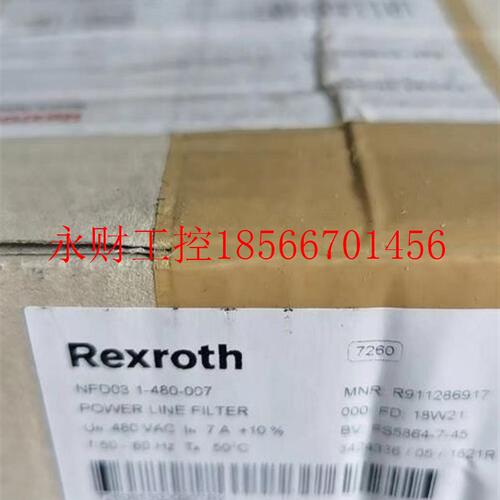 议价Rexroth R911286917 力士乐滤波器 NFD03.1-480-007￥