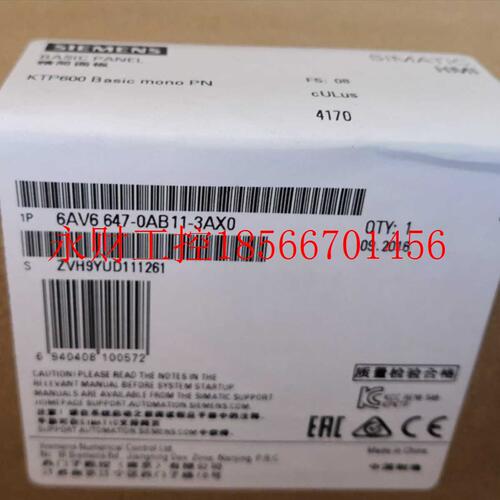 议价6AV6647-0AB11-3AX0西门子KTP600触摸屏6寸现货6AV66470AB1￥