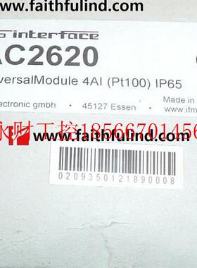 议价IFM AC2620 易福门AS-i从站模块 4AI Pt100 IP65￥