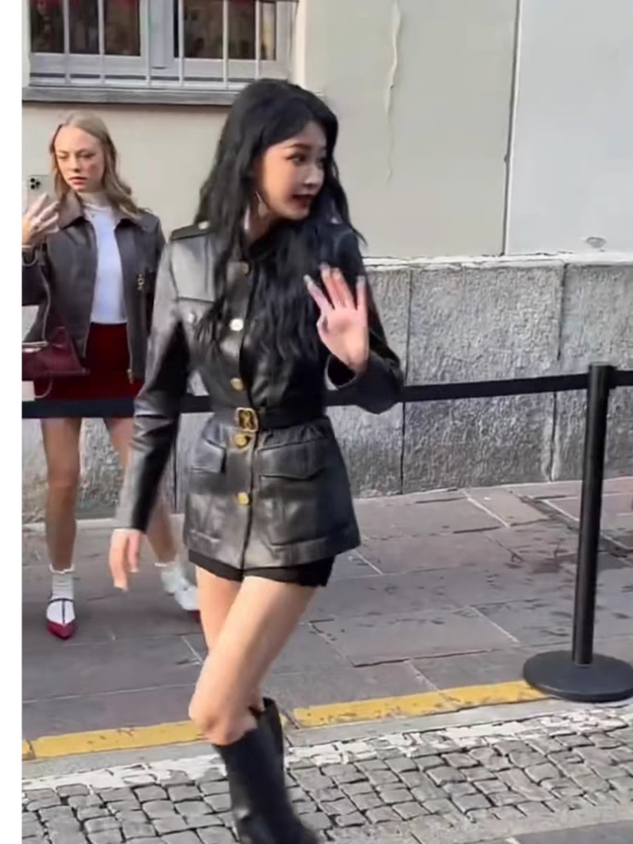 孙怡同款皮衣女2024新款爆款修身小个子收腰中长款黑色外套春夹克,女装/女士精品,时尚套装,淘宝优惠券,粉丝福利购,淘宝优惠卷