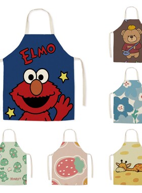 可爱卡通时尚烧烤布艺烘焙男女厨房家庭做饭布艺美术萌围腰