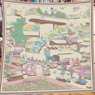 2023新款F字母咖啡色大披肩春秋外搭卷边羊绒围巾女冬季百搭披风