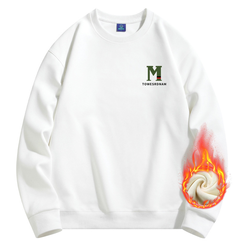 加绒加厚圆领卫衣男韩版潮男圆领运动卫衣男士学生外套-30HW3669