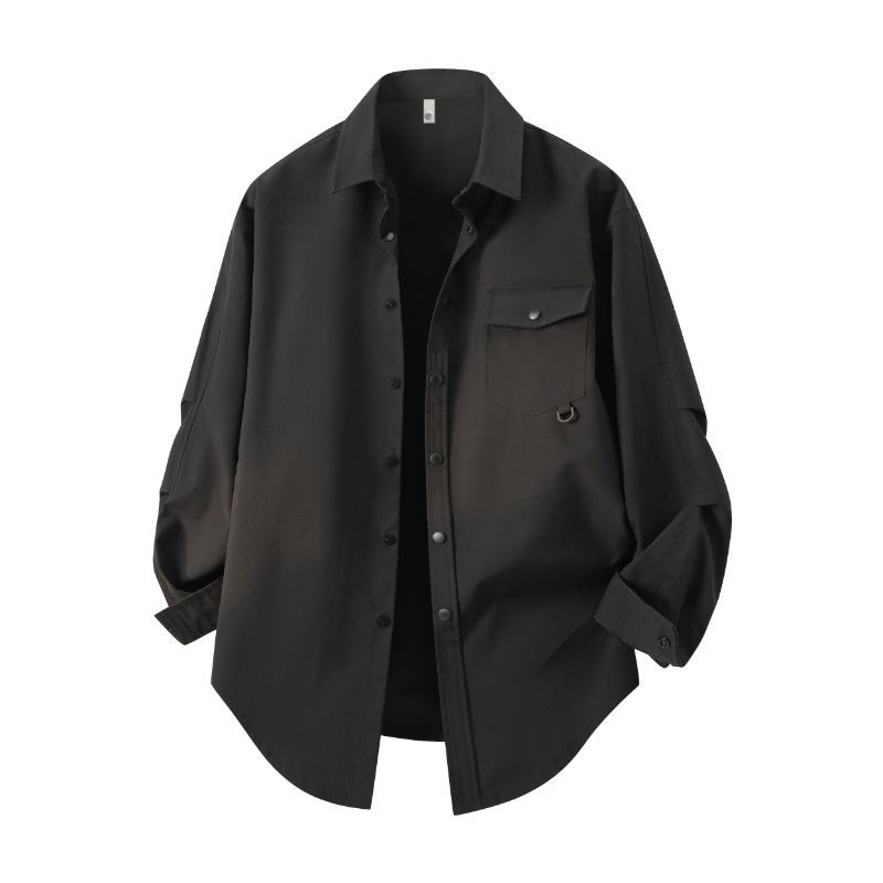 工装外套男士秋季上衣衬衫男长袖
