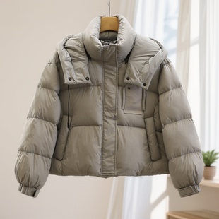 du家王牌【恩】90白鸭绒!小个子连帽保暖羽绒服品牌撤柜25冬外套