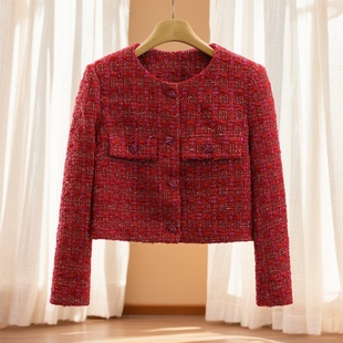冬装首波【影】16.6%绵羊毛小香风百搭显瘦短外套女品牌撤柜25冬