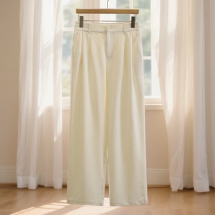 25冬百搭长裤 专柜价469 专柜正品 松紧腰简约阔腿显瘦休闲裤 优