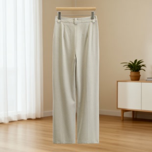 品牌撤柜25秋百搭长裤 通勤风直筒宽松显瘦休闲裤 妍 专柜价579