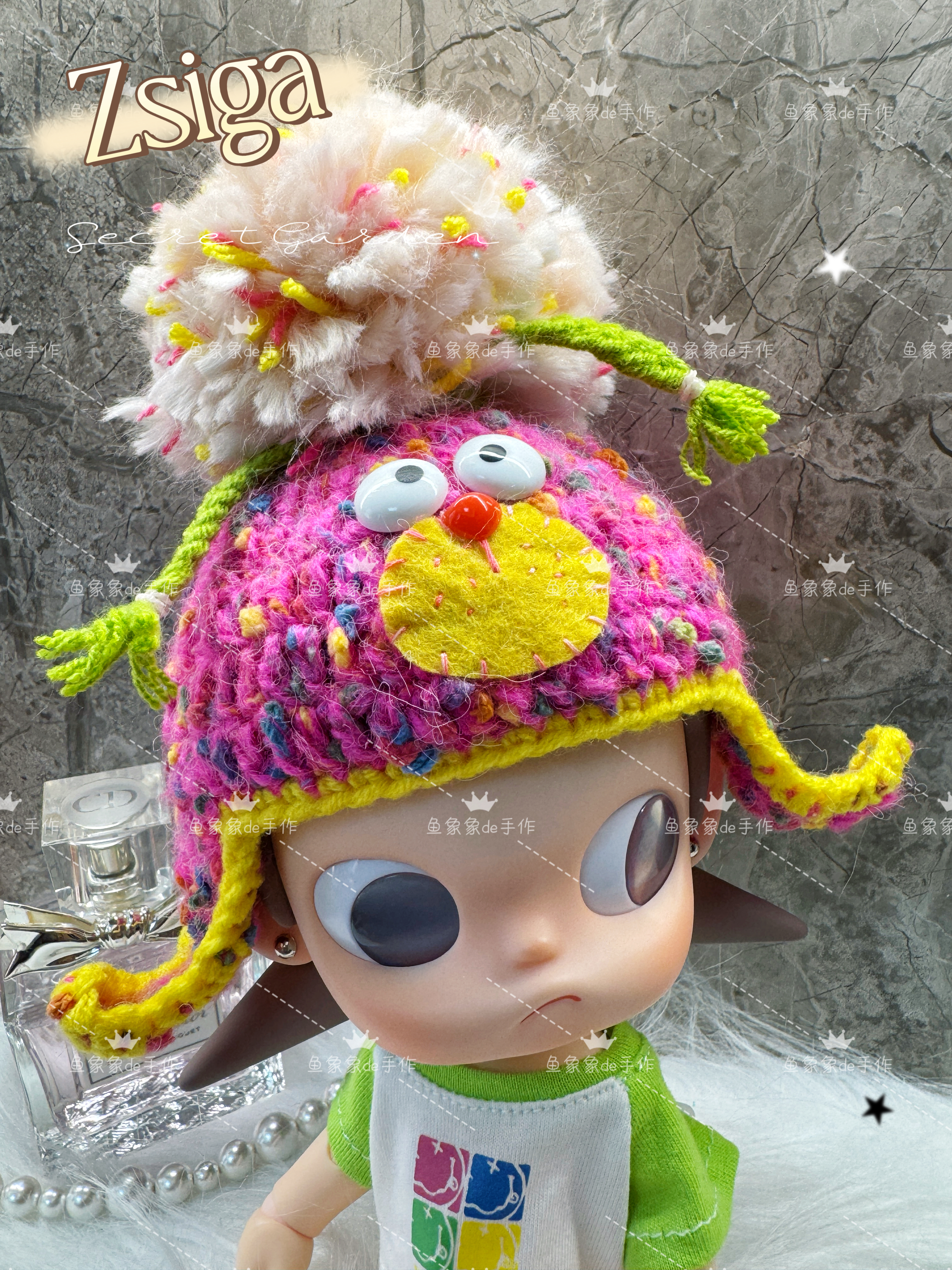 超酷嘎子姐zsiga向往之处可动人偶穿搭娃衣配饰大球卡通帽玫红色