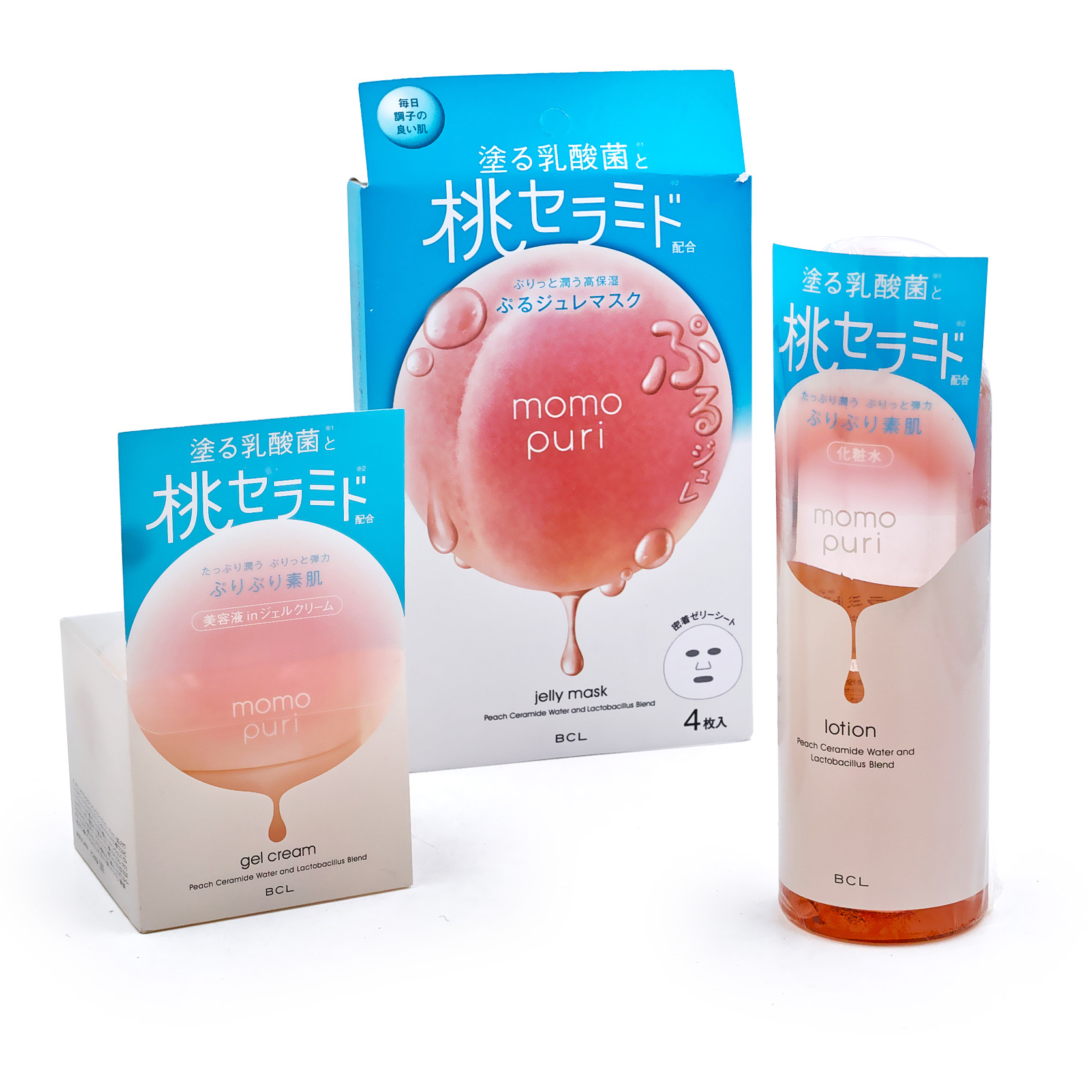 日本BCL momopuri桃子精华神轻酰胺乳酸菌洁面面膜化妆水面霜系列