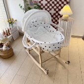 婴儿摇篮床罩 新生儿手提篮凉席婴儿躺椅床品 提篮便携小睡篮侧裙