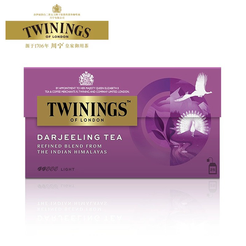 英国川宁Twinings 红茶 欧式大吉岭25片装 袋泡茶红茶包袋装