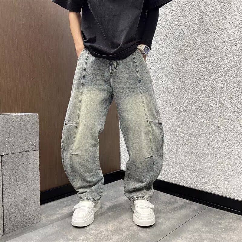 1506-1/KK8801/P54夏季新款拼接直筒宽松牛仔裤男,男装牛仔裤,星座1506-1