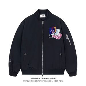 1506-1/JB031/P70B美式印花春季魔术贴外套男潮牌飞行员图片