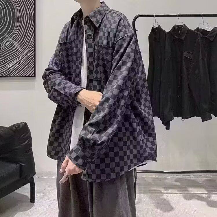 1506-1/C6841/P32新款衬衫男秋装宽松小众设计感上图片