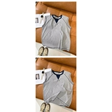 1506-1/TT1461/P37缝线设计无袖T恤衫男日系通勤休闲，商品下架区，星座1506-1