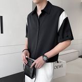 1506-1/CFCA6271/P40夏季薄款帅气短袖衬衫男士，男装T恤，星座1506-1