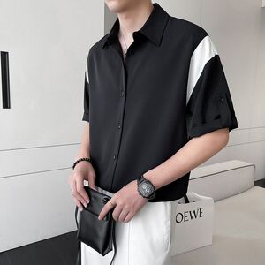 1506-1/CFCA6271/P40夏季薄款帅气短袖衬衫男士图片