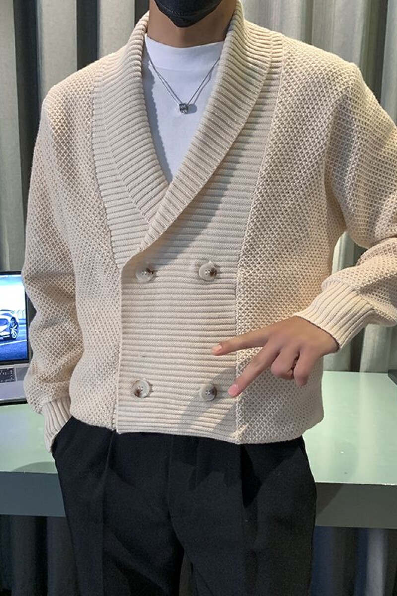 1506/M34751/P62男士青果领双排扣针织外套毛衣保暖秋冬季外穿1,男装针织衫/毛衣,星座1506-1
