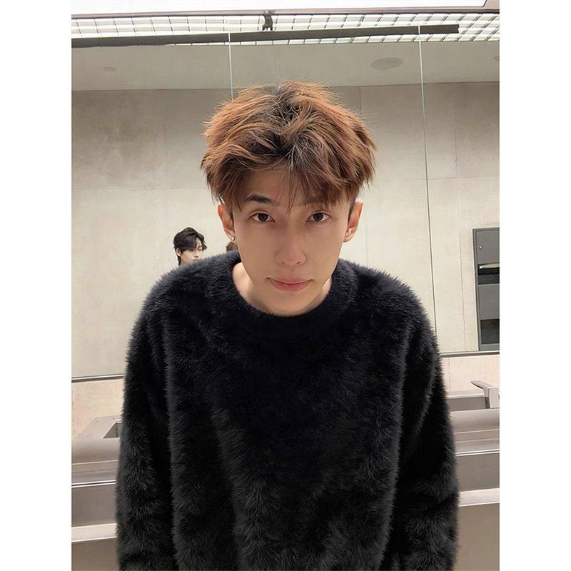 1506/MH23071/P52高级感软糯毛衣男款冬季加厚马海毛针织衫1，男装针织衫/毛衣，星座1506-1