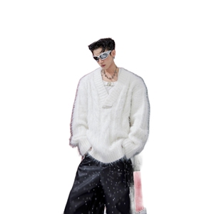 1506-1/M5821/P83宽松慵懒小众设计感针织衫上衣潮潮男图片